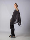 Extravagant Black Sheer Cape Tunic