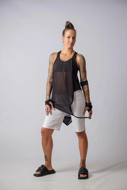 The Freya Sheer Asymmetric Top