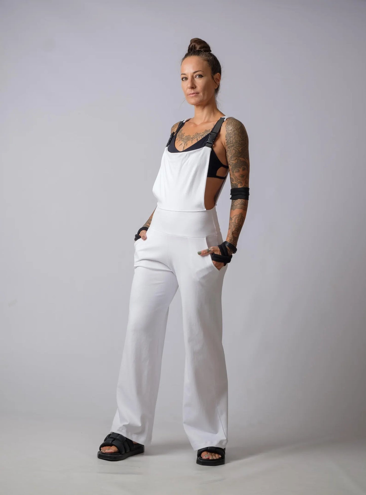 The Freya Cyberpunk Cotton Sleeveless Jumpsuit