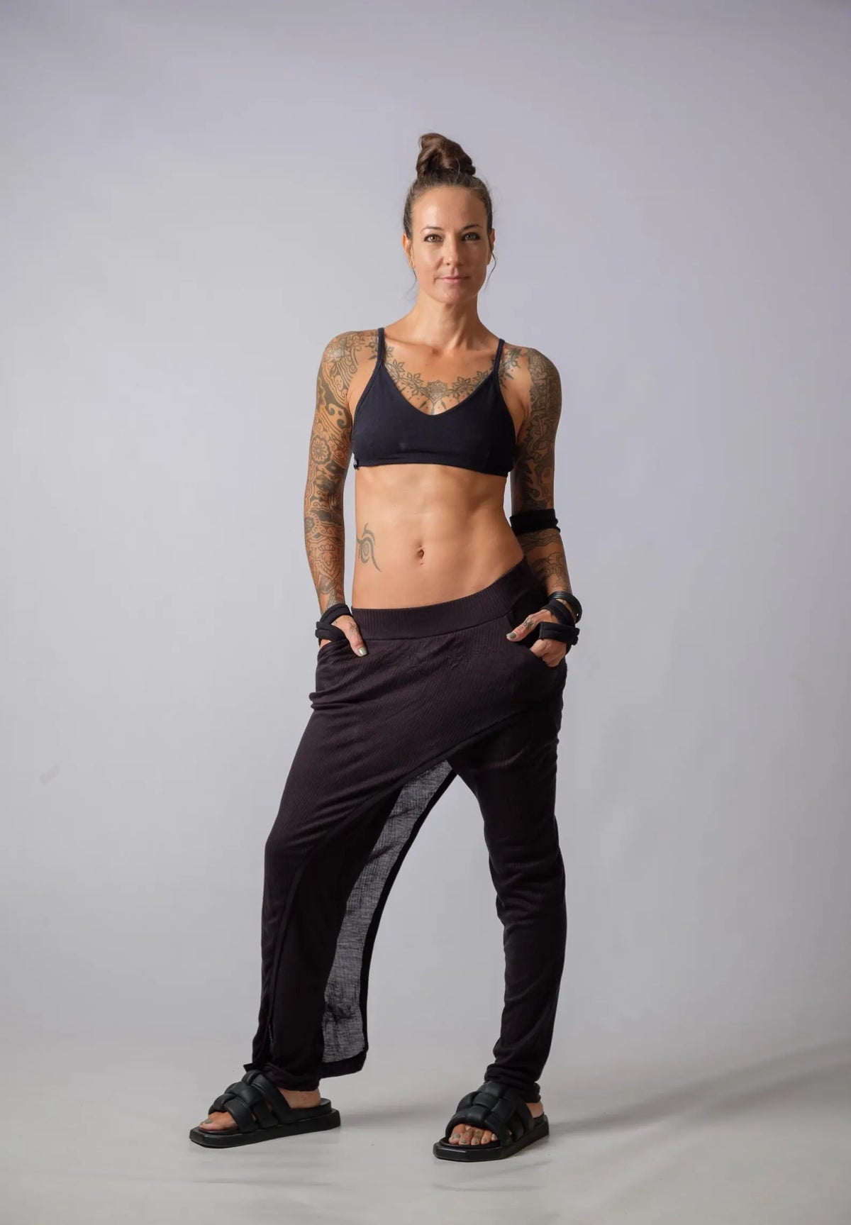 The Freya Cyberpunk Cotton Pants Layered with Skirt