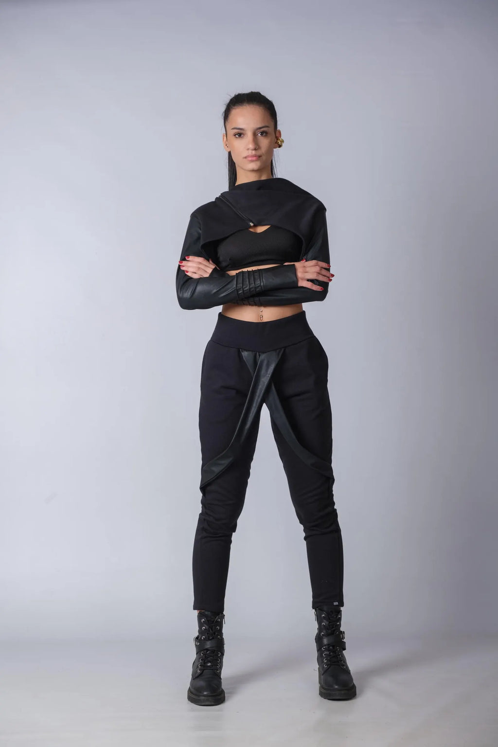 Androgynous Urban Baggy Pants With Skirt