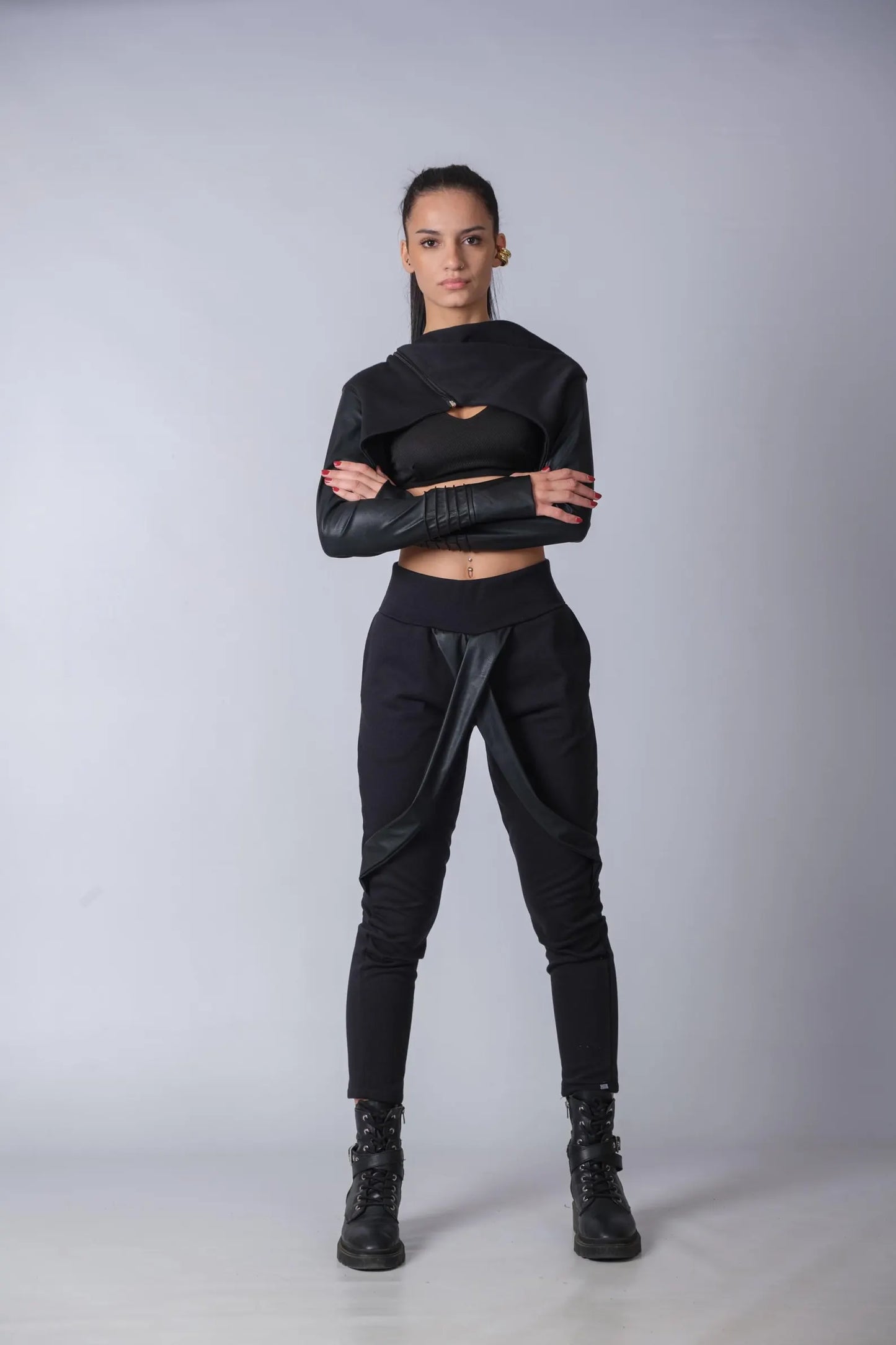 Androgynous Urban Baggy Pants With Skirt