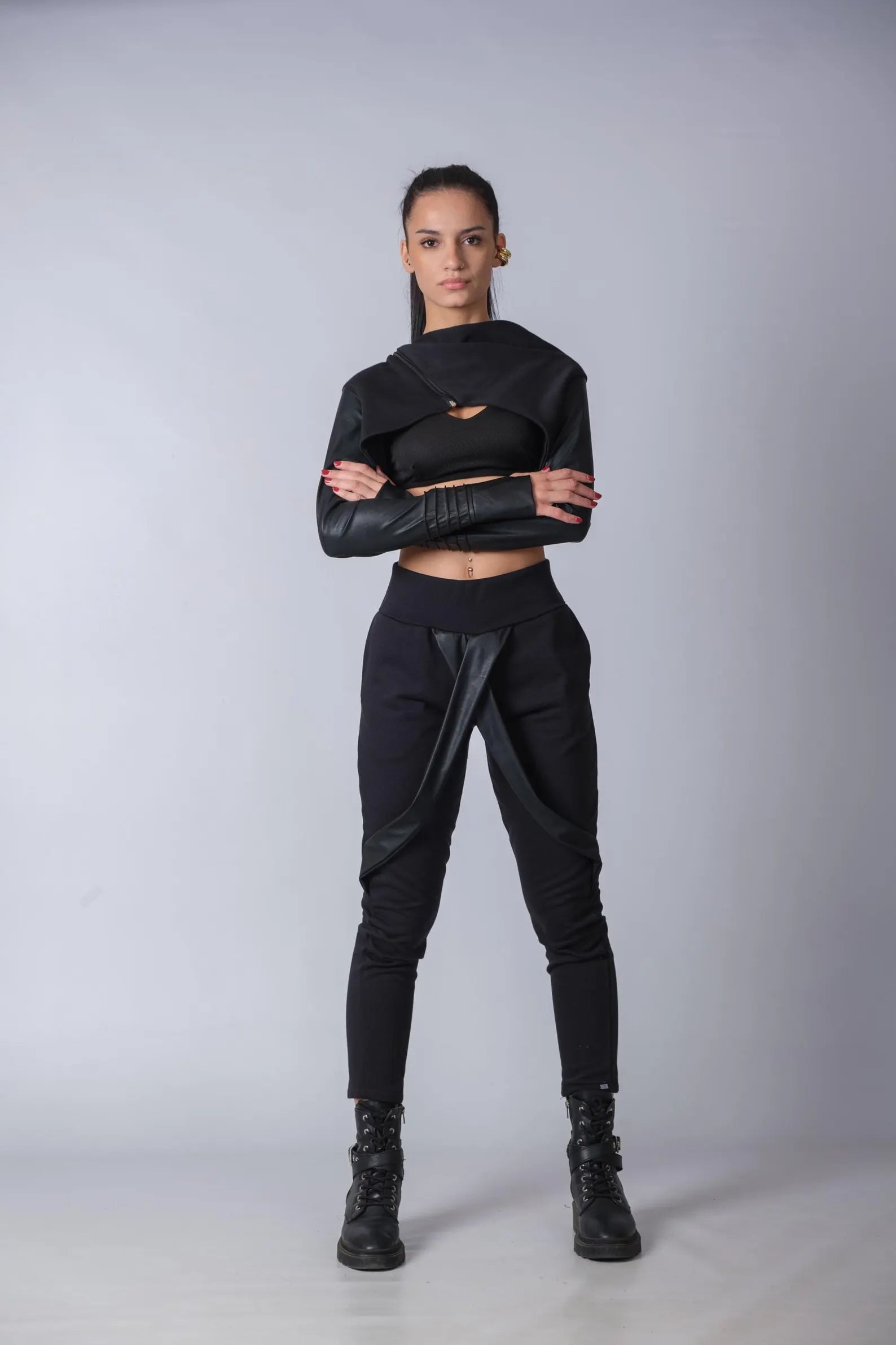 Androgynous Urban Baggy Pants With Skirt