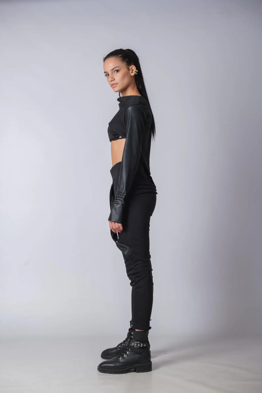 Androgynous Urban Baggy Pants With Skirt