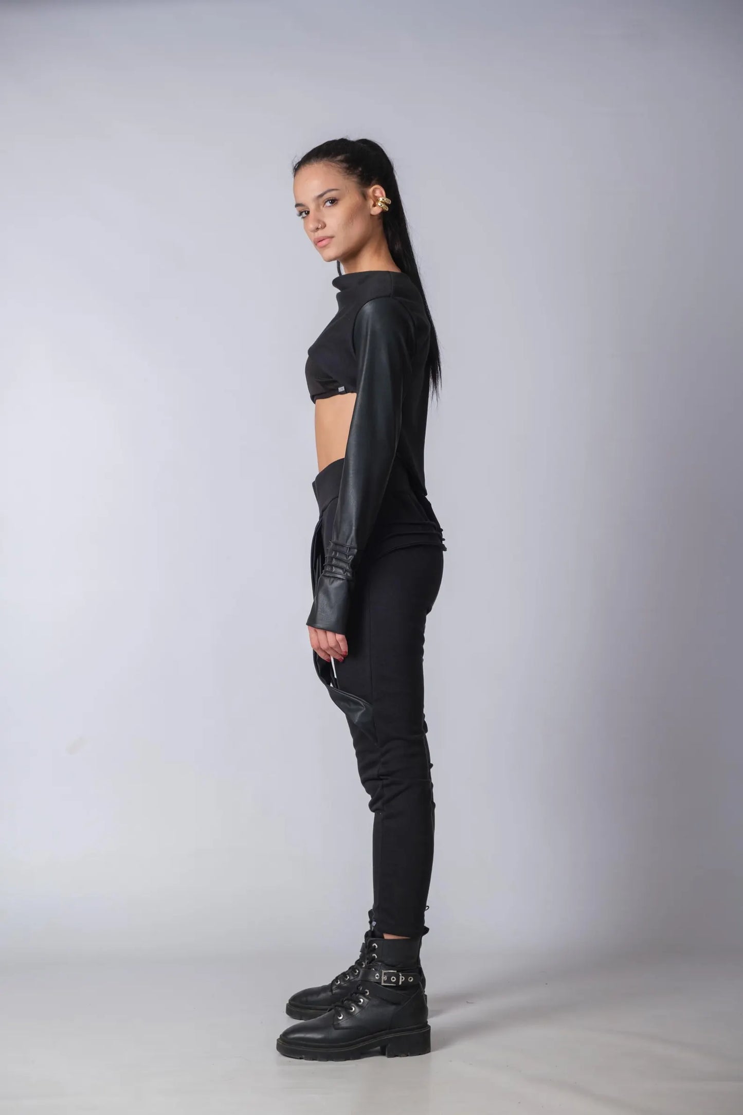 Androgynous Urban Baggy Pants With Skirt