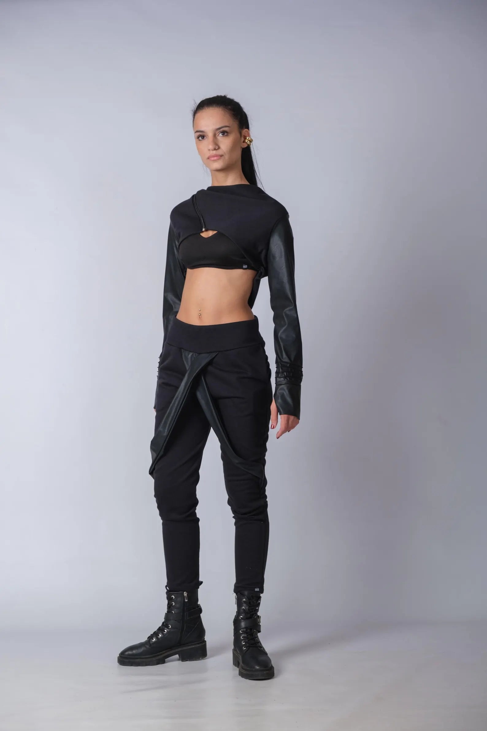 Androgynous Urban Baggy Pants With Skirt