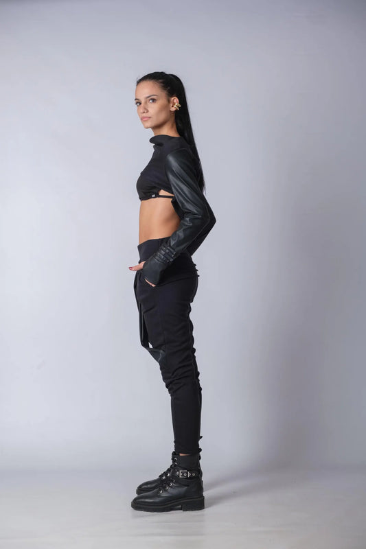 Androgynous Urban Baggy Pants With Skirt