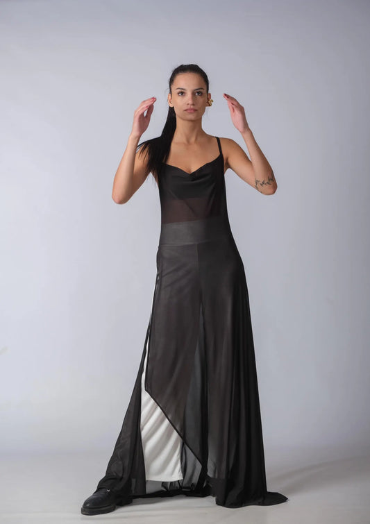 Extravagant Black Sheer Tunic Top