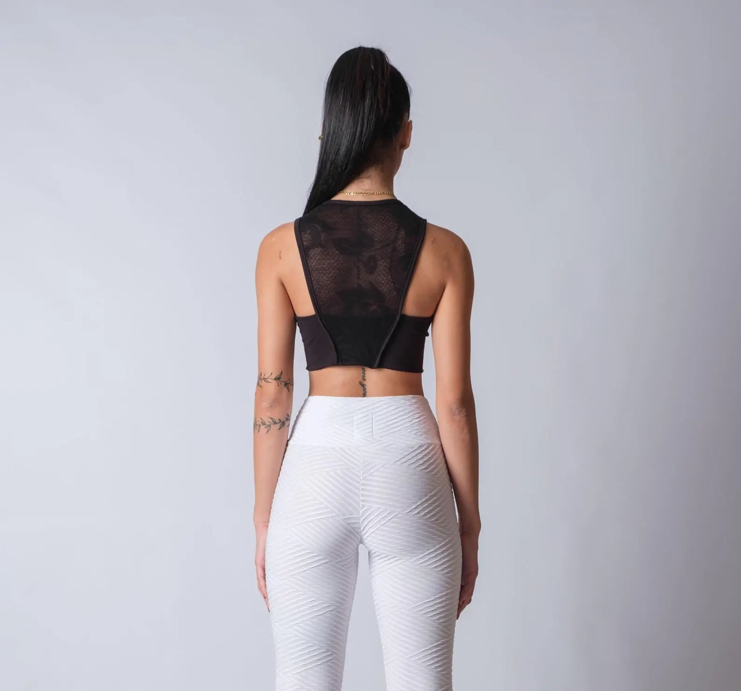 Cotton Sleeveless Crop Top with Lace Back