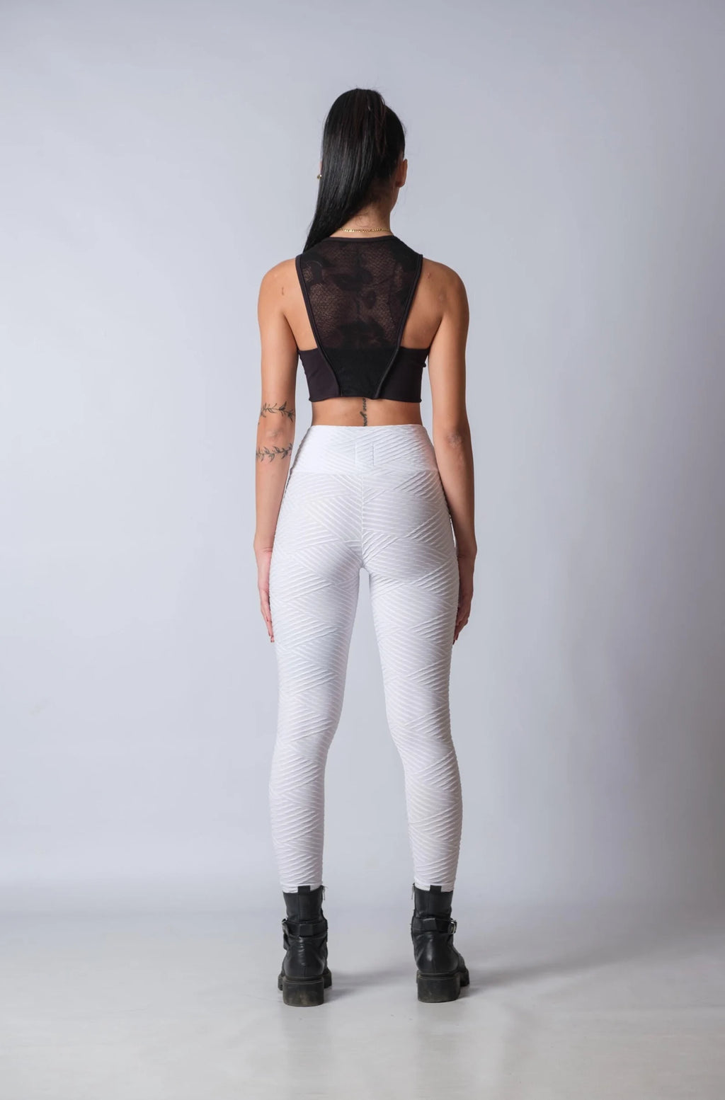 Cotton Sleeveless Crop Top with Lace Back