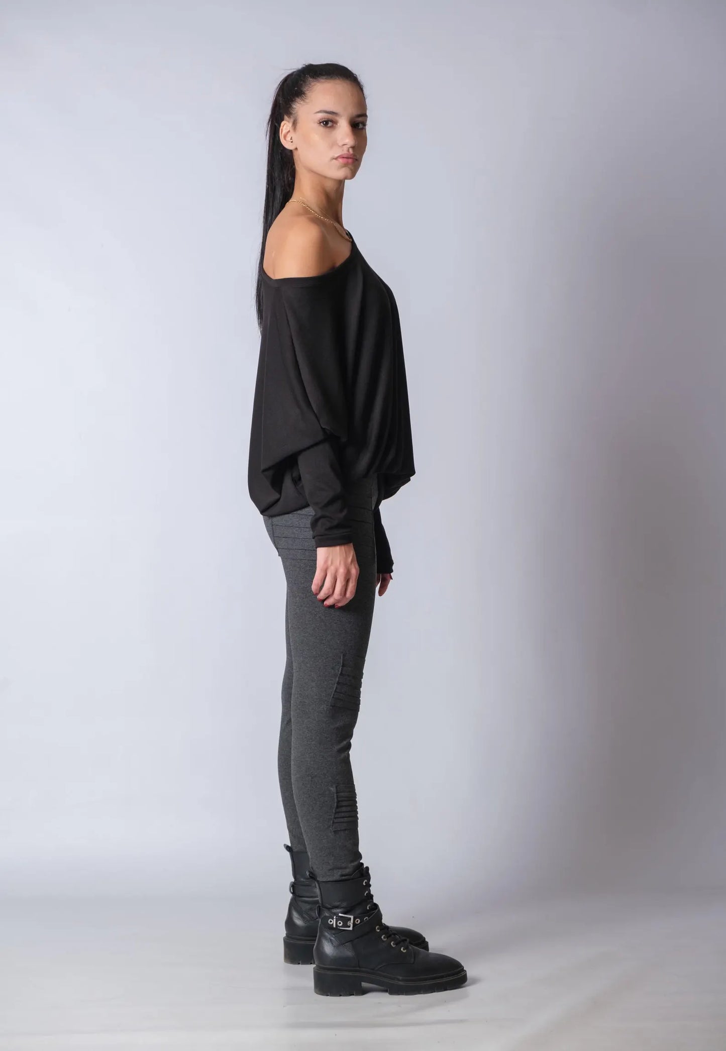 Women's Oversized Off The Shoulder Cotton Knitted Top