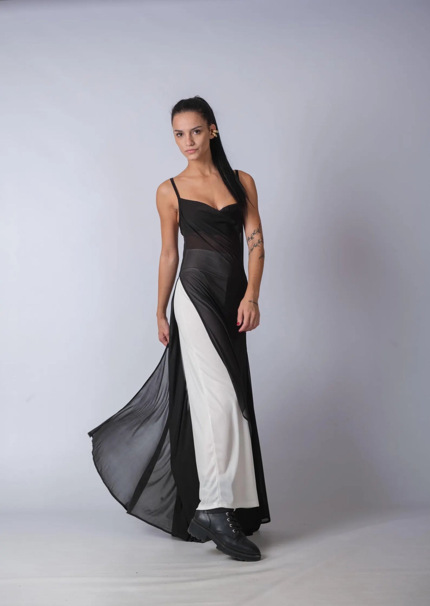 Extravagant Black Sheer Tunic Top