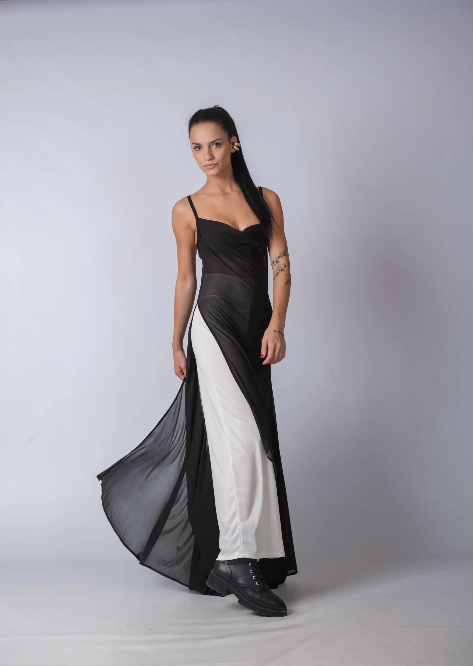 The Artemis Black Sheer Tunic Top