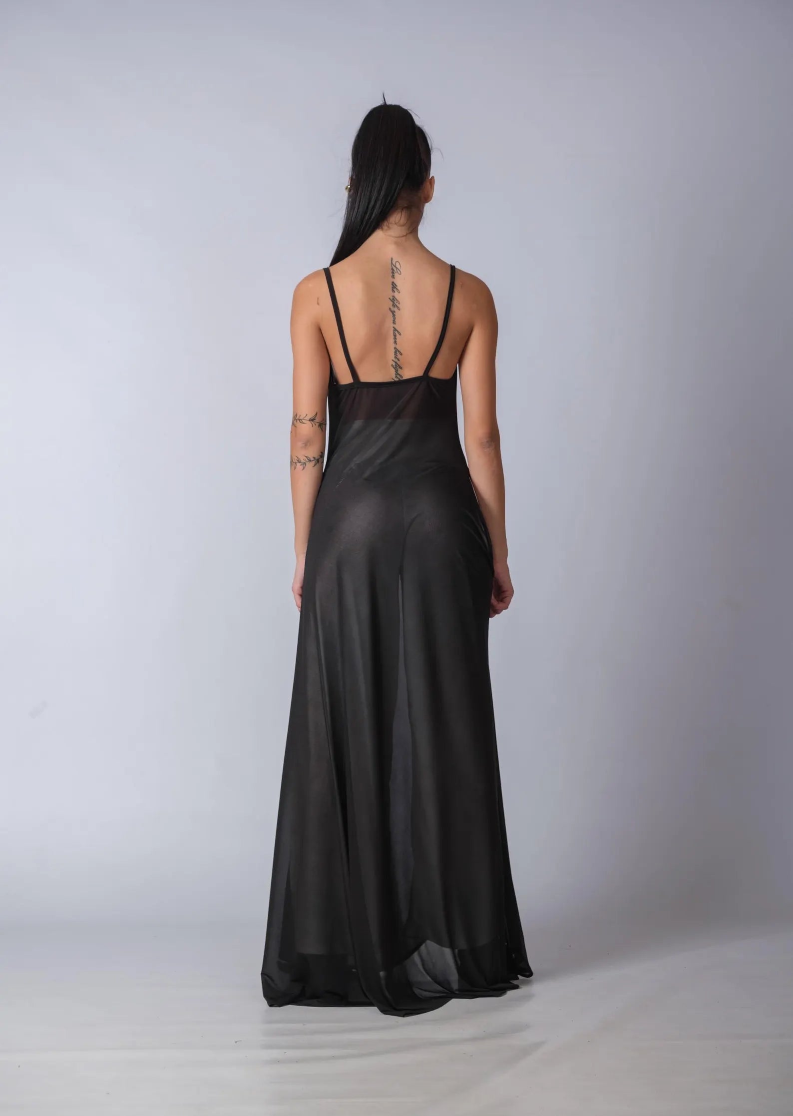 The Artemis Black Sheer Tunic Top