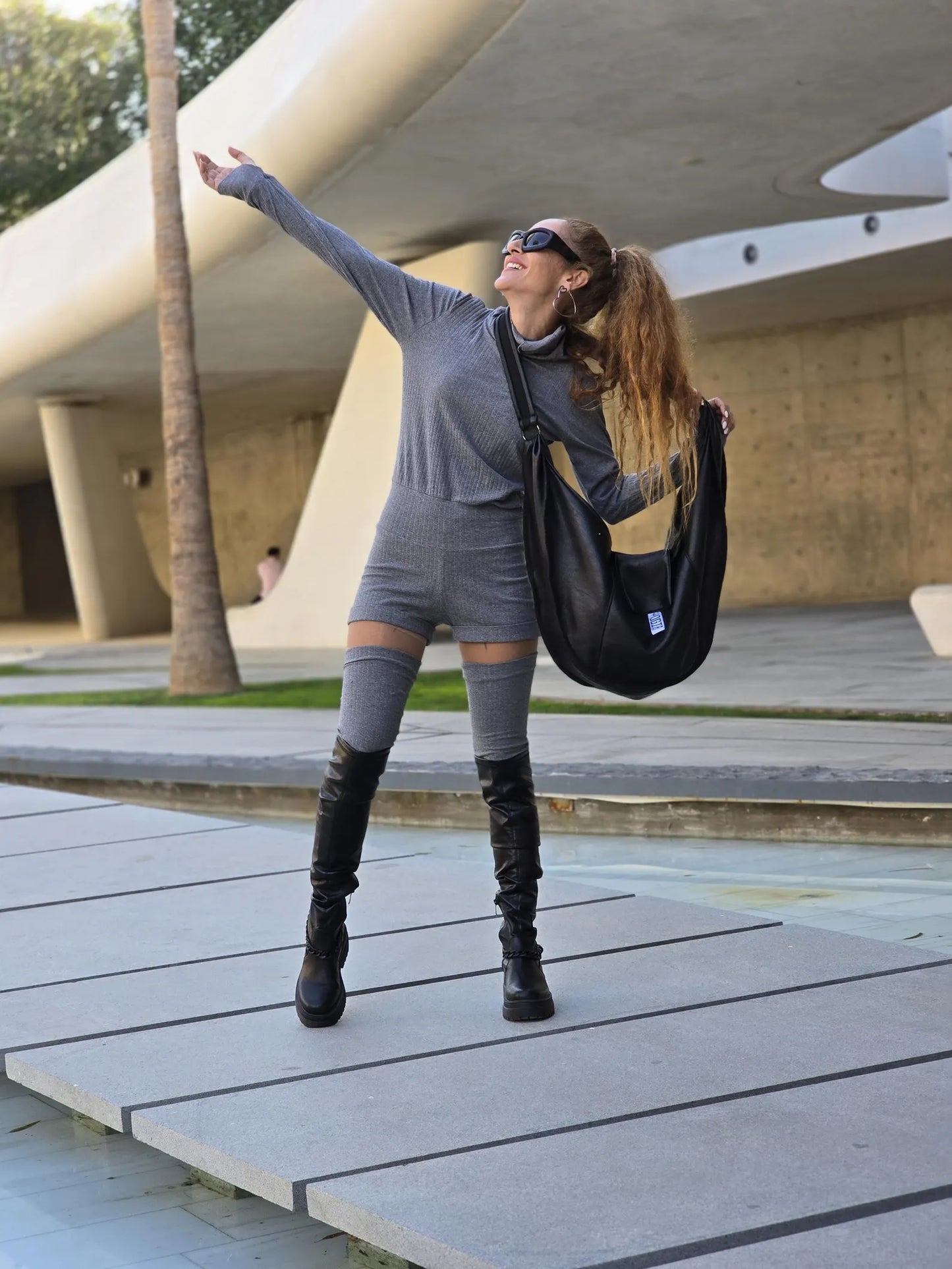 Faux Leather Crossbody Hobo Bag