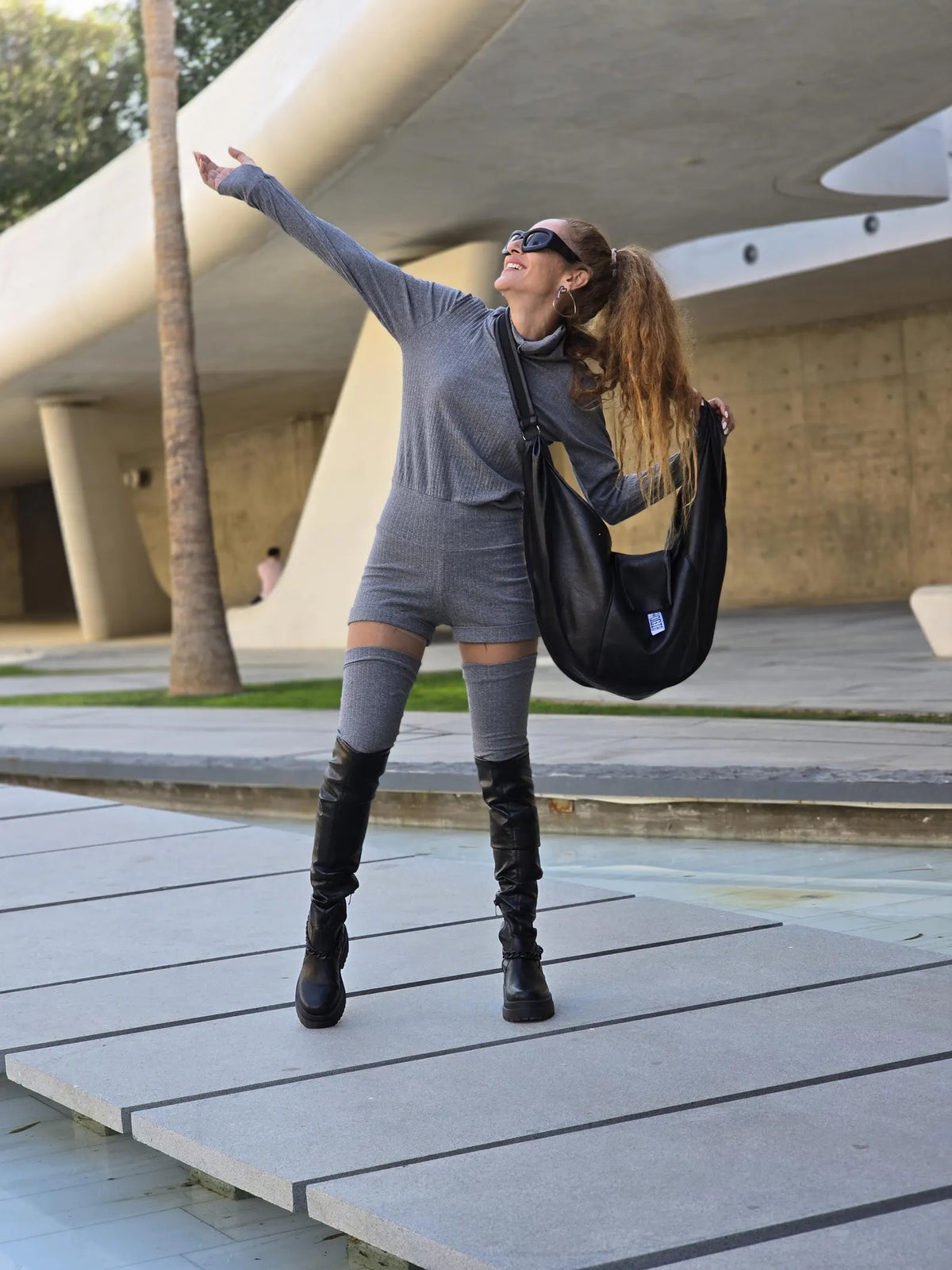 Faux Leather Crossbody Hobo Bag