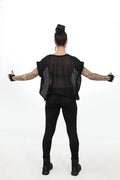 Women's Sheer Oversized Off The Shoulder Cotton Polyester Top