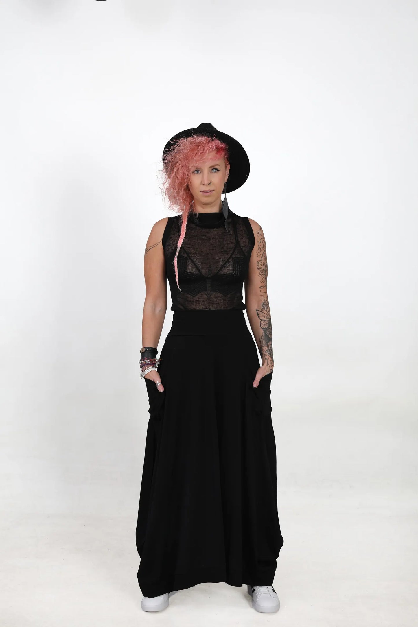 Black Sheer Knit Tank Top