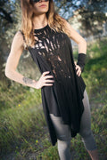 Women's Asymmetric Shredded Top