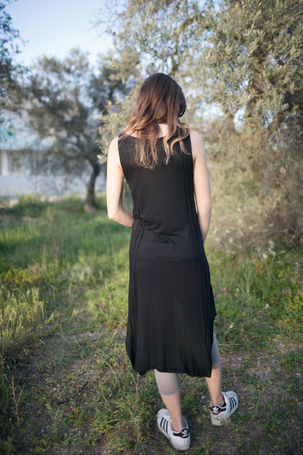 Asymmetric Biker-Style Long Top