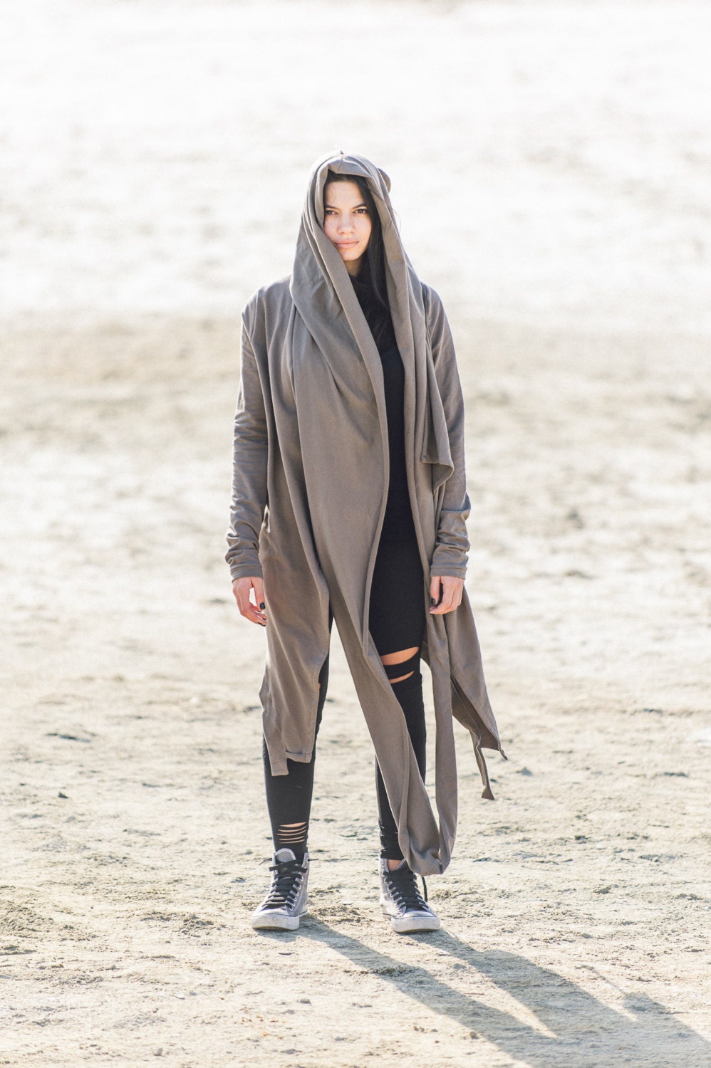 Futuristic Asymmetrical Hooded Jacket