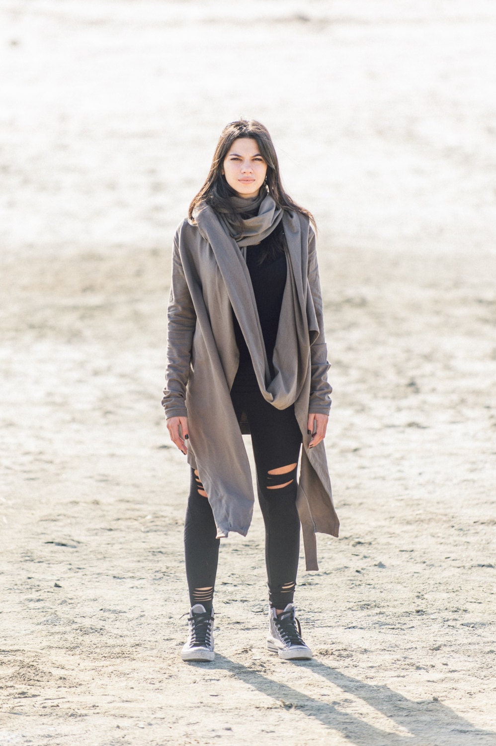 Futuristic Asymmetrical Hooded Jacket