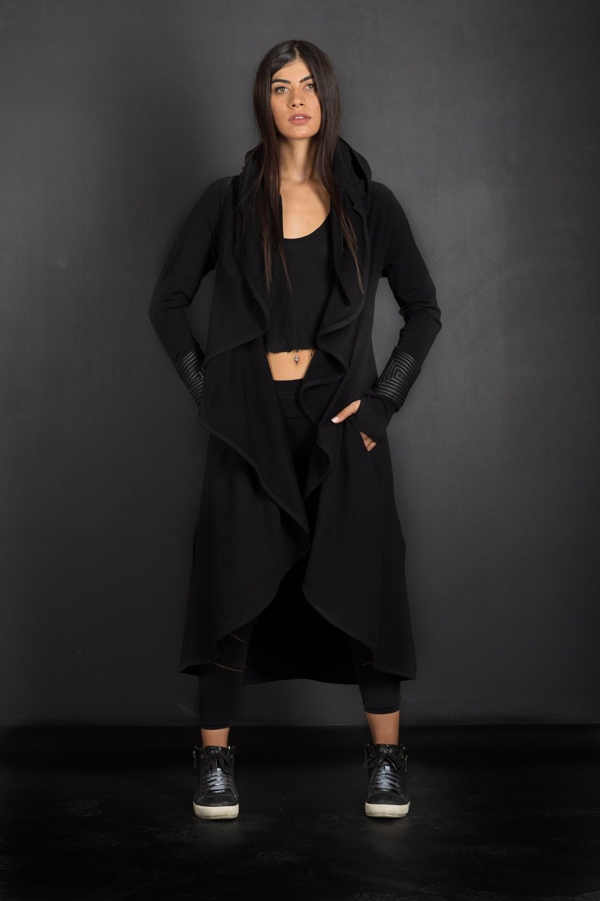 Black Cyberpunk Hooded Jacket