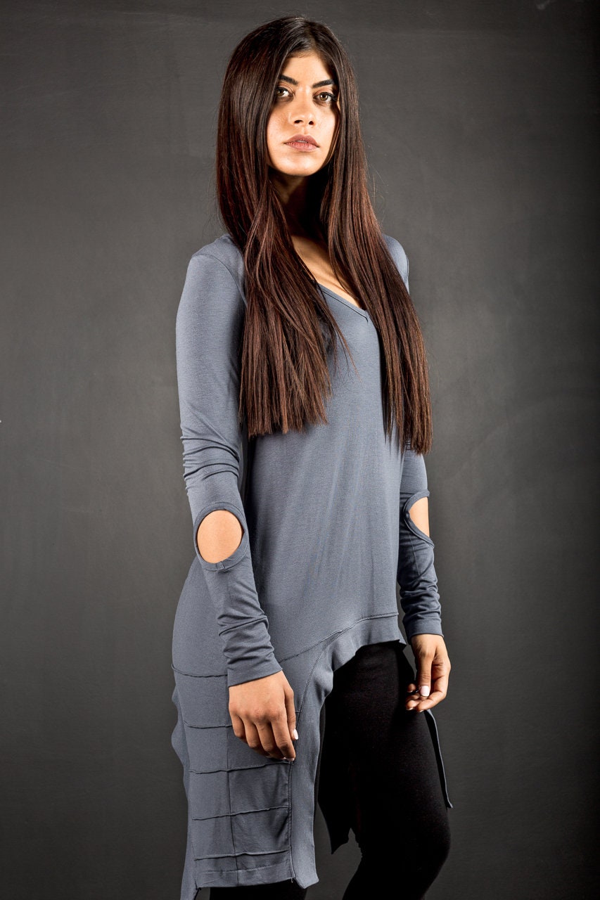 Asymmetric Split Sleeve Loose Top