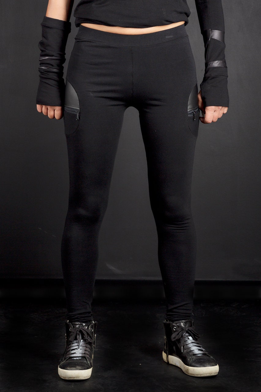 Leather And Zip Leggings