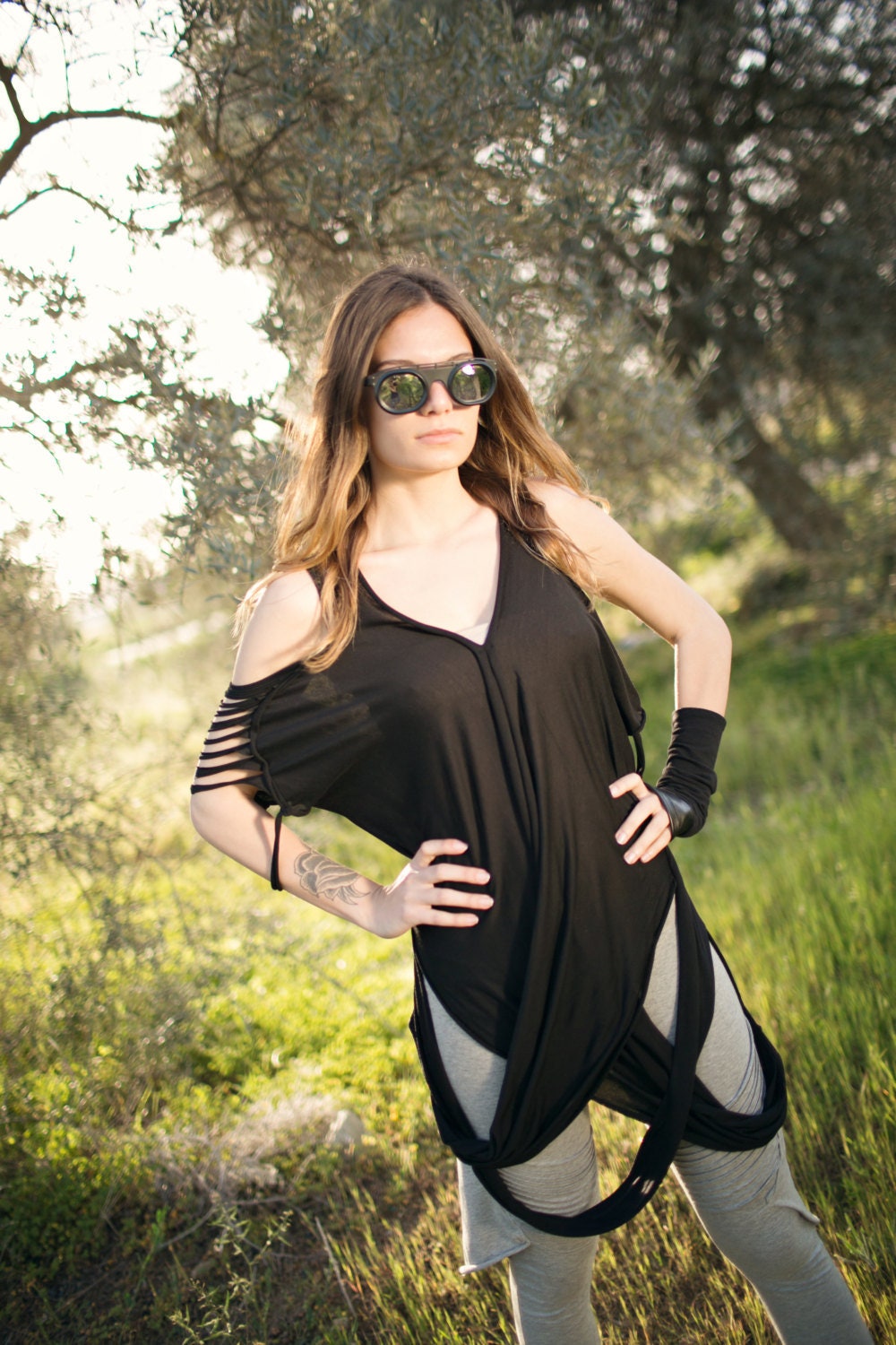 Slashed Sleeve Top