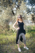 Asymmetric Biker-Style Long Top