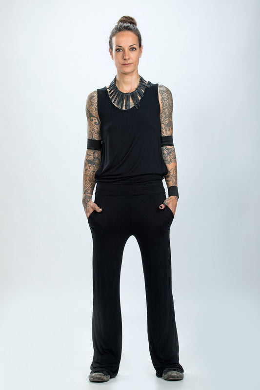 Black Open Sides Jumpsuit