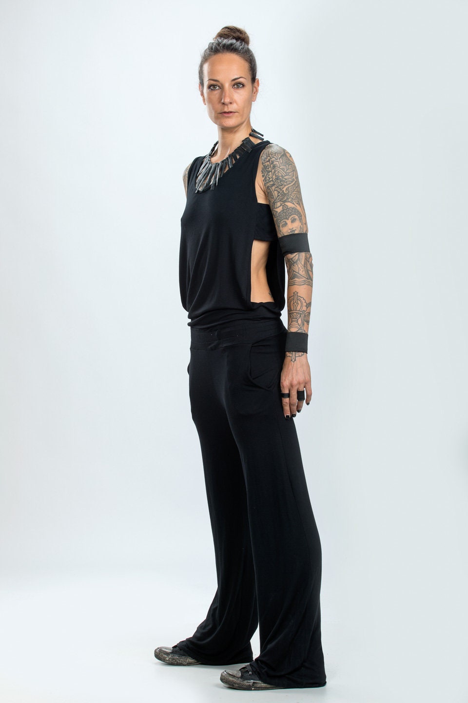 Black Open Sides Jumpsuit