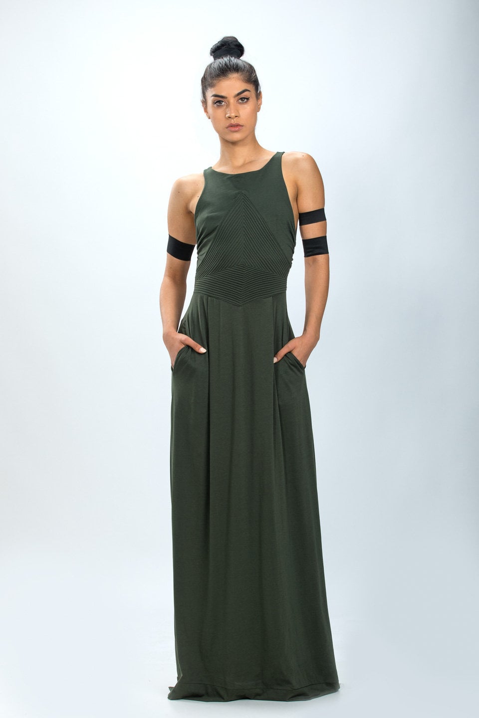 Women's Backless Long Light Cotton Lycra Dress