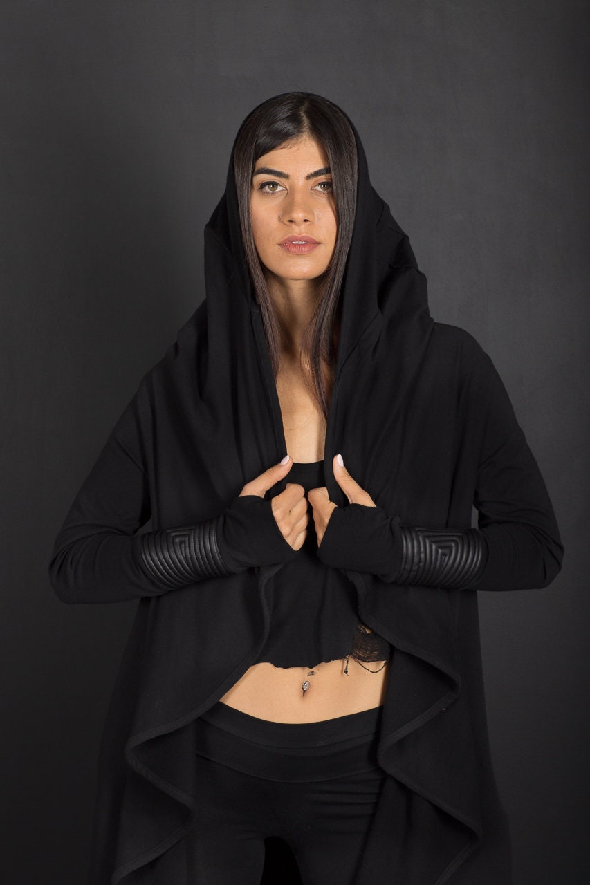 Black Cyberpunk Hooded Jacket