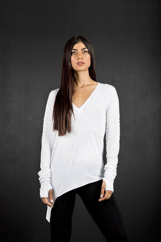 Asymmetric Top Thumb Hole Sleeves