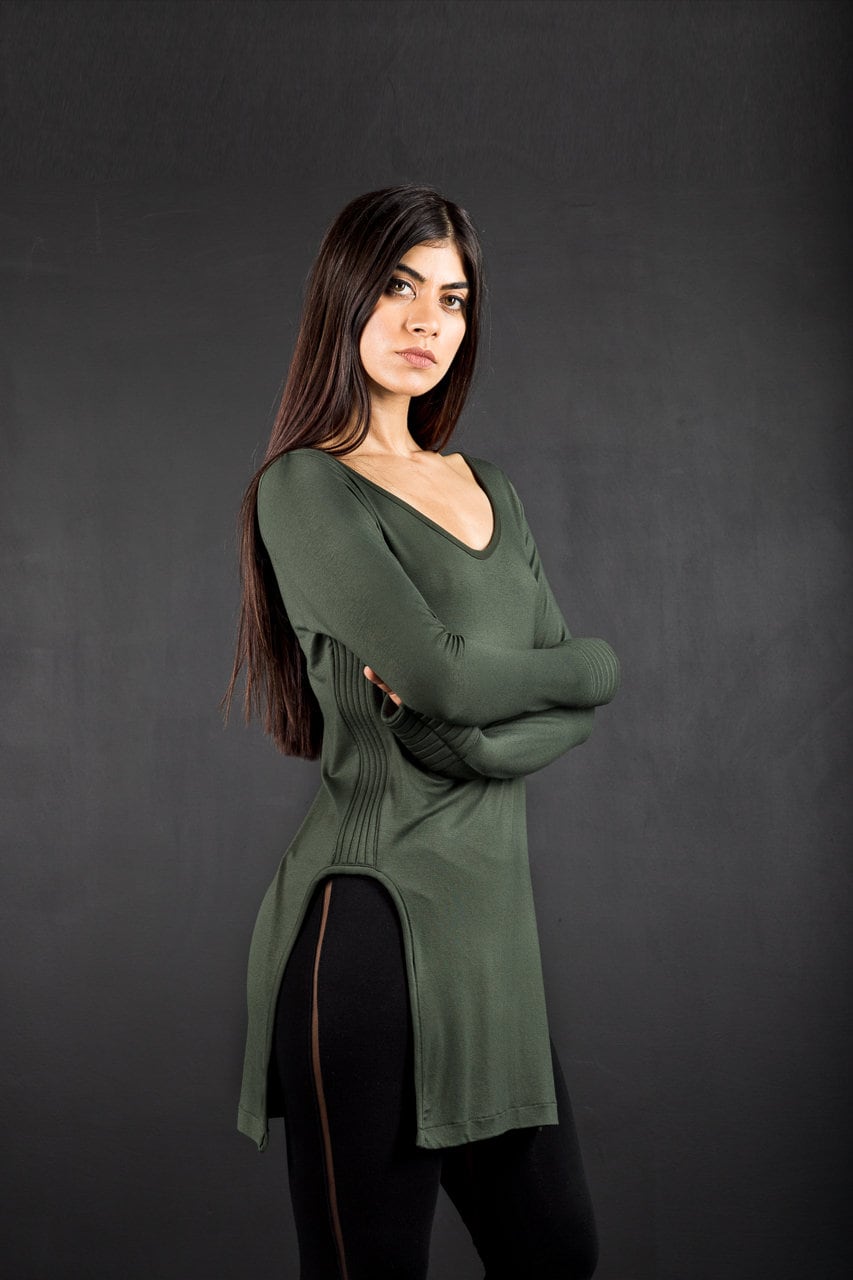 Side Split Edgy Casual Top
