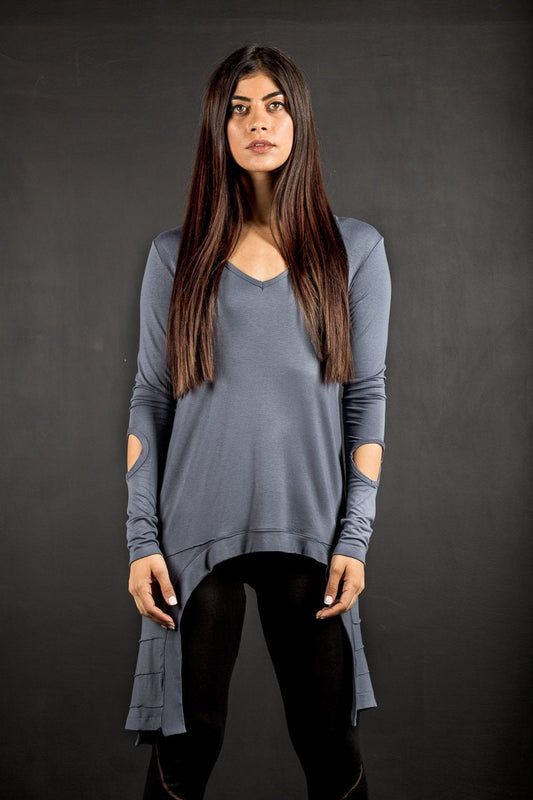 Asymmetric Split Sleeve Loose Top