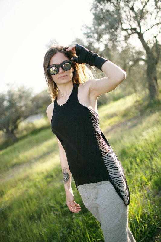 Women's Cut Out Asymmetric Tank Top