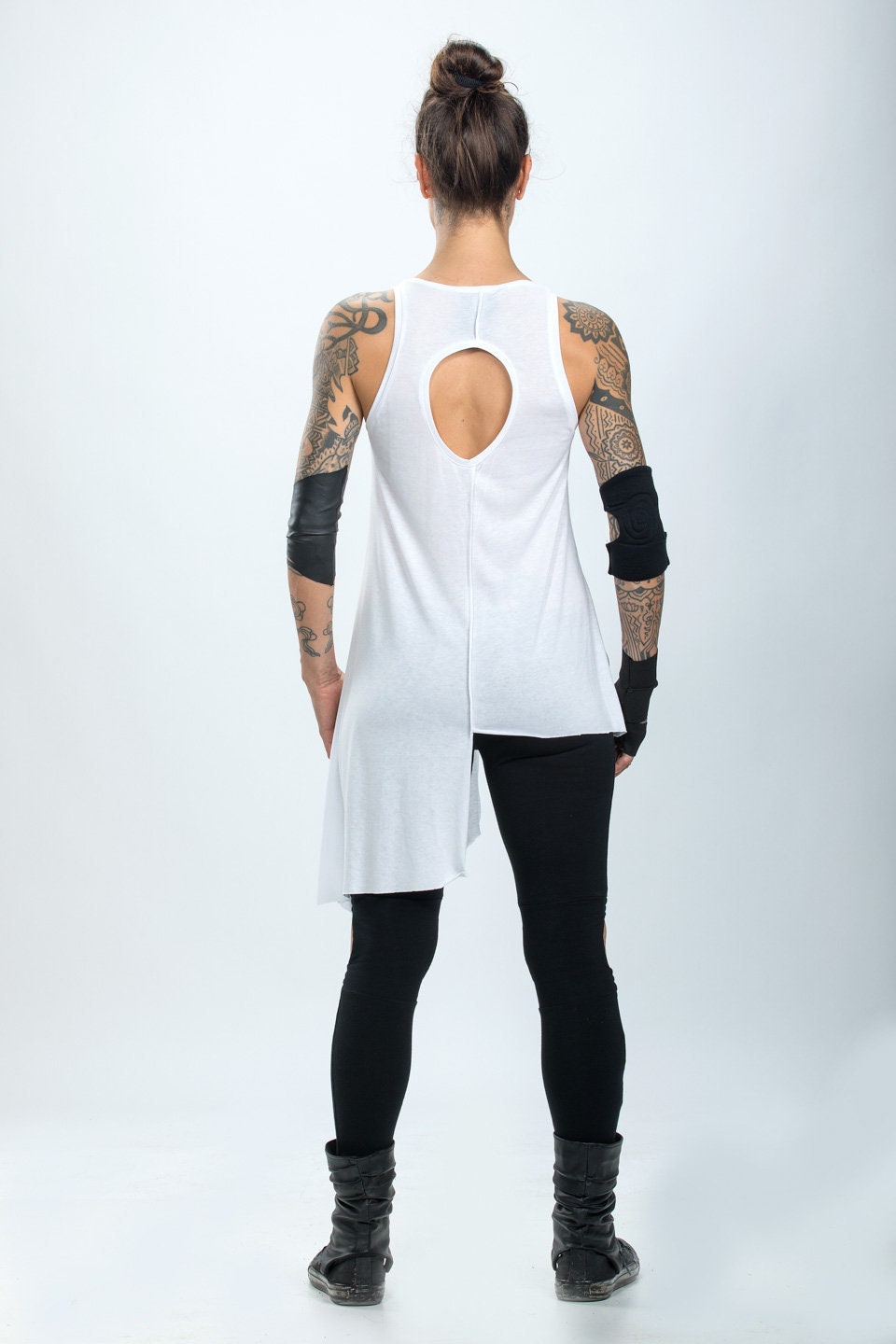 Asymmetric Backless Tank Top