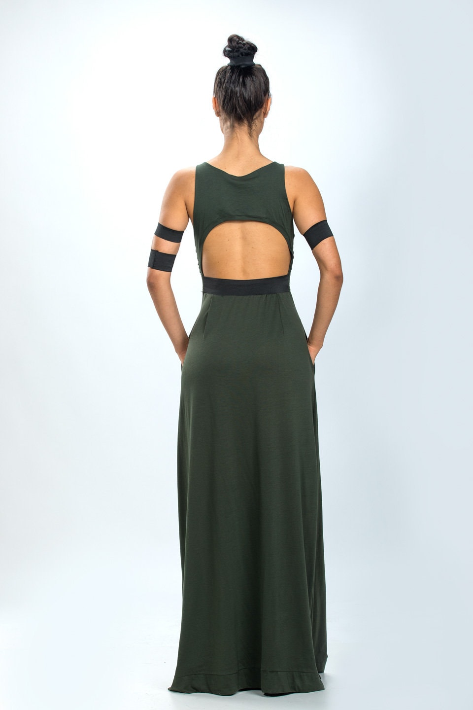 Women's Backless Long Light Cotton Lycra Dress