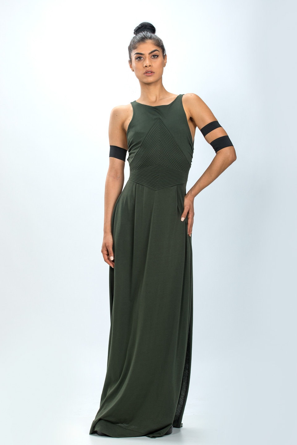 Women's Backless Long Light Cotton Lycra Dress