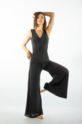 Sleeveless V-Neck Wide-Leg Jumpsuit