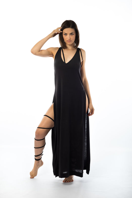 V-Neck Side Split Tunic Top