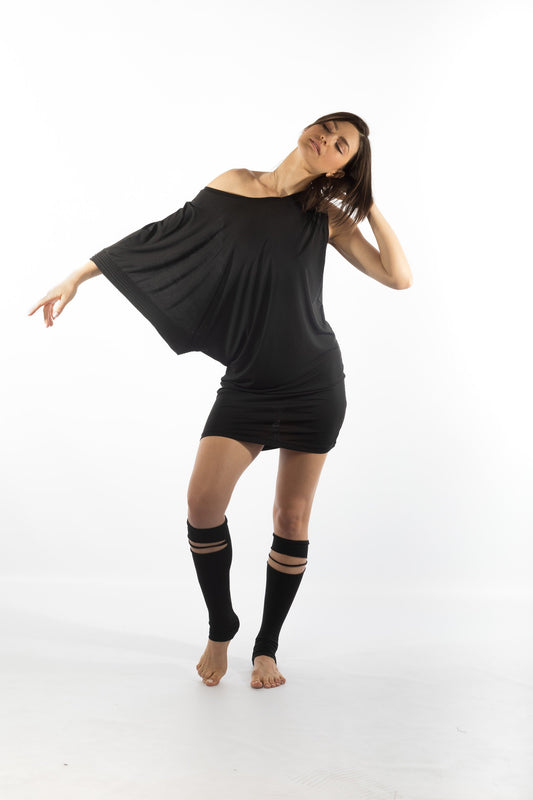 One Sleeve Bat Style Pencil Dress