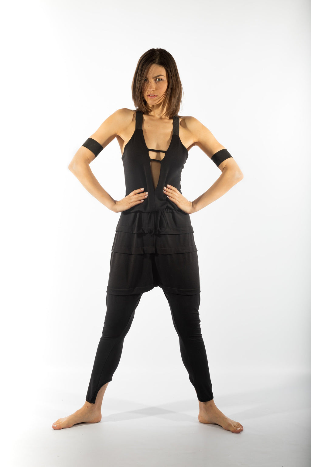 Urban Baggy Backless Jumpsuit Sleeveless Deep V-neck
