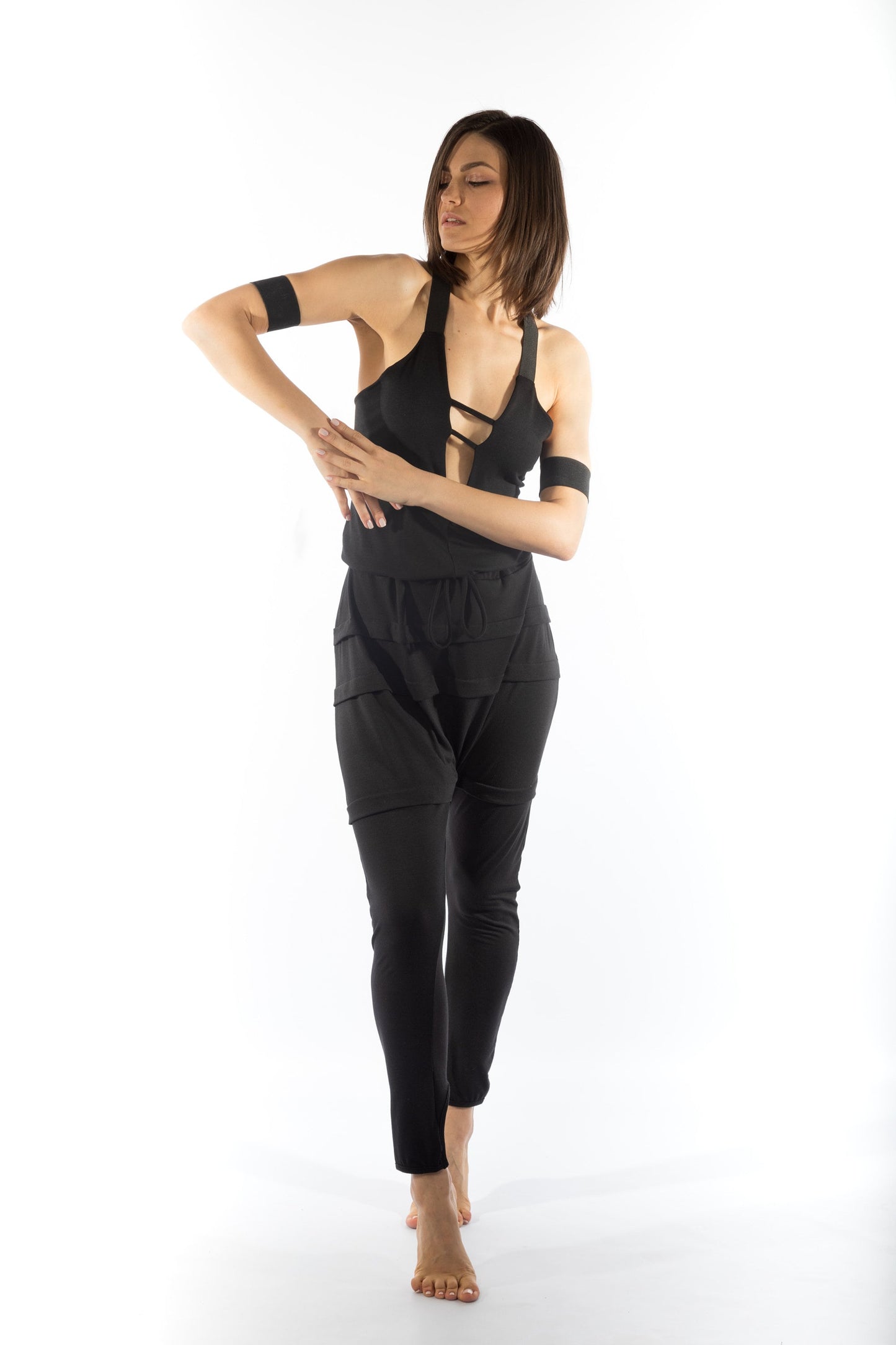 Urban Baggy Backless Jumpsuit Sleeveless Deep V-neck