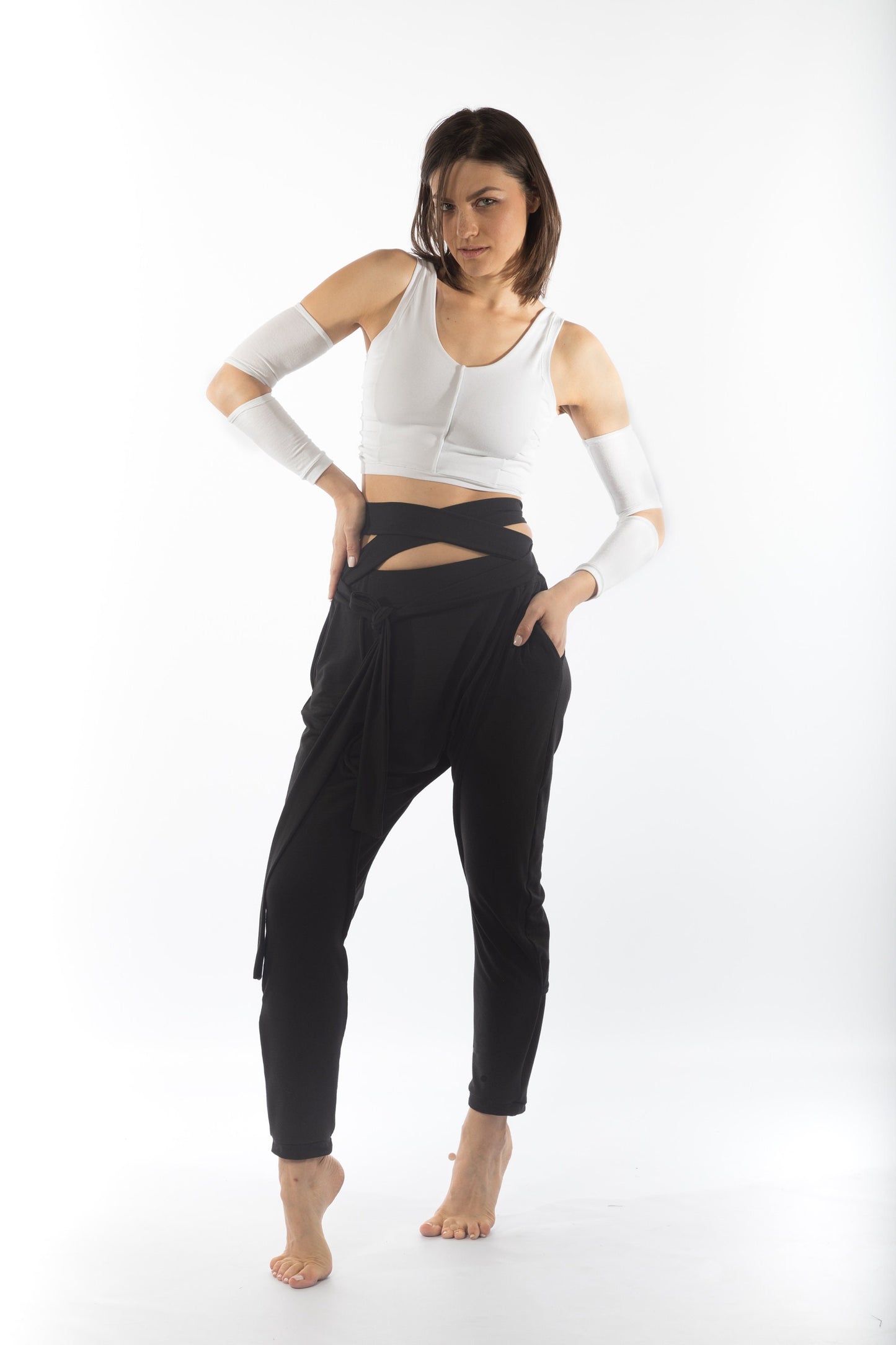 Women's White Fitted Crop Top