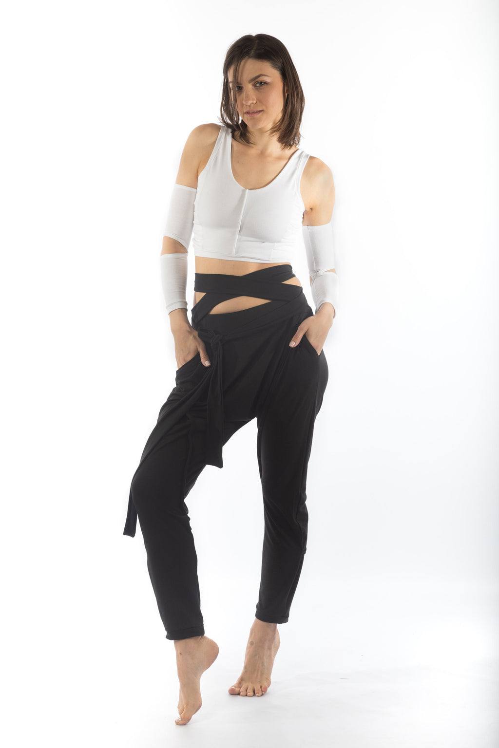 Women's White Fitted Crop Top
