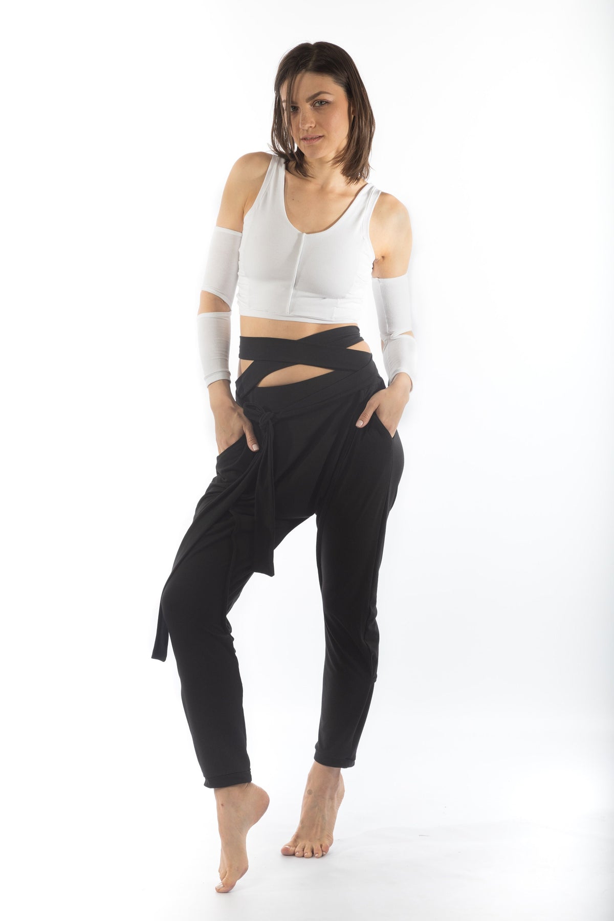 Women's White Fitted Crop Top